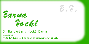 barna hockl business card